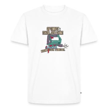 Optimist: Ohne Nachmessen schneiden! - Männer Premium Bio T-Shirt - Weiß - Vorne - Nico (187cm)