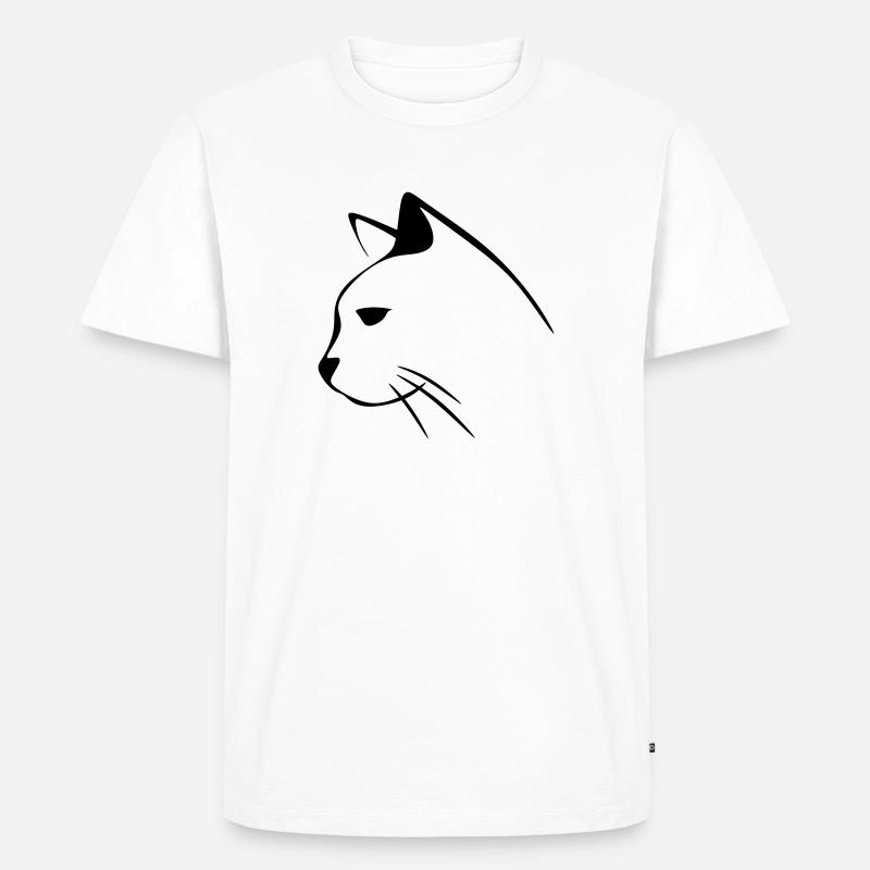 Katzengesicht - Männer Premium Bio T-Shirt - Weiß