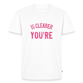 Tout est plus clair quand on est amoureux - T-shirt Premium bio Homme - blanc - Devant - Nico (187cm)