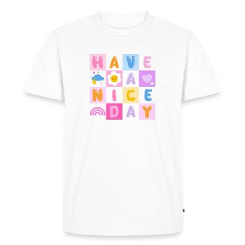 Belle journée - T-shirt Premium bio Homme - blanc - Devant - Nico (187cm)