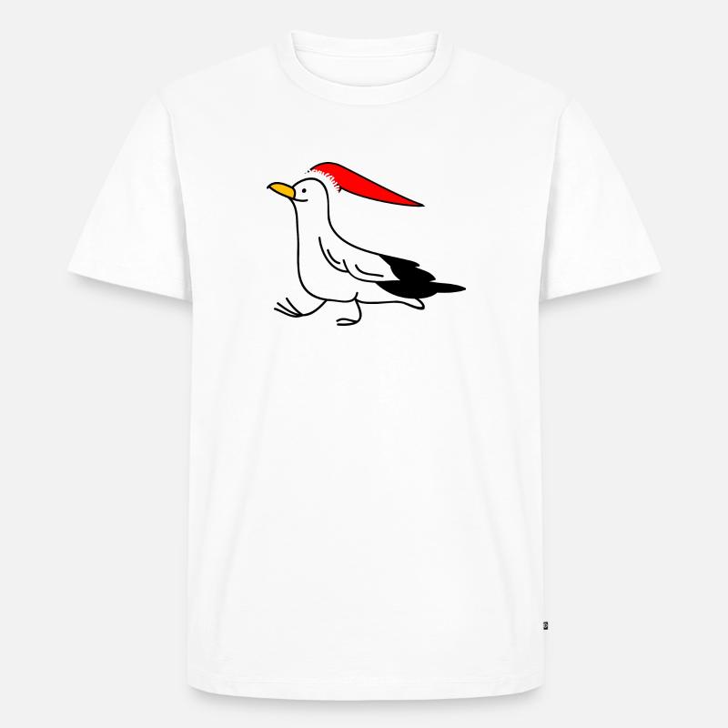Weihnachtsmöwe - Männer Premium Bio T-Shirt - Weiß