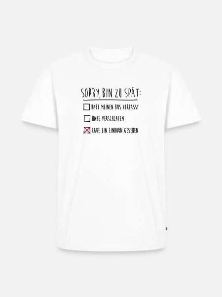 Einhorn - Männer Premium Bio T-Shirt - Weiß