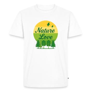 Nature Love - Nature Love Environnement Protection de l’environnement Forêt - T-shirt Premium bio Homme - blanc - Devant - Nico (187cm)