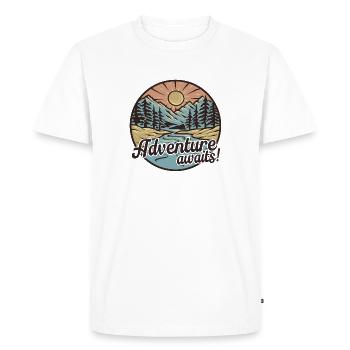 L’aventure vous attend - T-shirt Premium bio Homme - blanc - Devant - Nico (187cm)