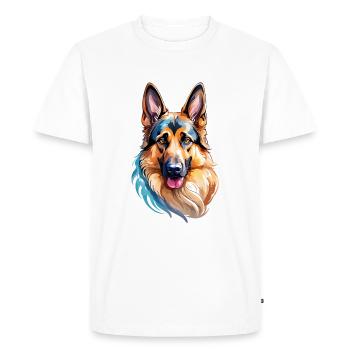 German Shepherd Watercolor - Men's Premium Organic T-Shirt - white - Front - Nico (187cm)
