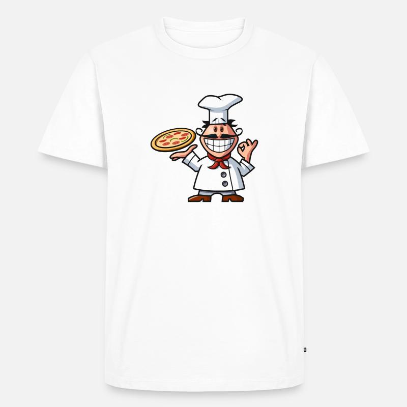 vl082b_pizzabaecker_4c - Männer Premium Bio T-Shirt - Weiß