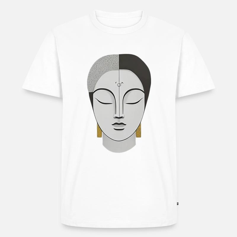Gesicht im Boho Stil - Männer Premium Bio T-Shirt - Weiß