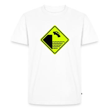 Attention - au bord de l'eau Steep - 2 vecteur de - T-shirt Premium bio Homme - blanc - Devant - Nico (187cm)