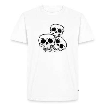 équipe de famille 3 amis équipe trio schaedel squelette - T-shirt Premium bio Homme - blanc - Devant - Nico (187cm)