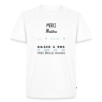 merci maitre ce1 école cadeau fin année - T-shirt Premium bio Homme - blanc - Devant - Nico (187cm)