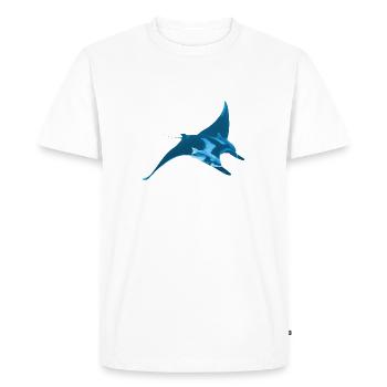 Manta - Raie - T-Shirt Cap Cap à Cap Hoodie - T-shirt Premium bio Homme - blanc - Devant - Nico (187cm)