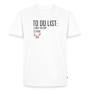 to do list buy the dip and hodl - T-shirt Premium bio Homme - blanc - Devant - Nico (187cm)