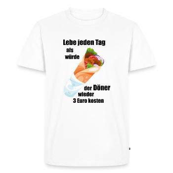 Kebab - Men's Premium Organic T-Shirt - white - Front - Nico (187cm)