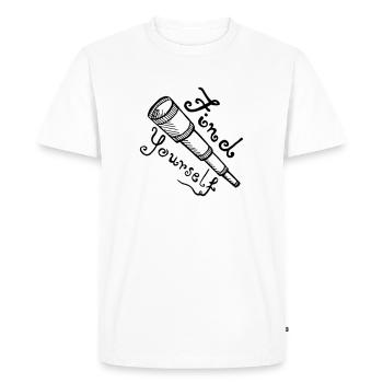 Find Yourself - Men's Premium Organic T-Shirt - white - Front - Nico (187cm)