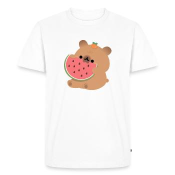 Capybara Pastèque - T-shirt Premium bio Homme - blanc - Devant - Nico (187cm)