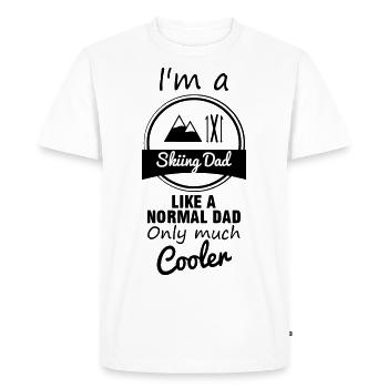 Skiing dad father daddy - Men's Premium Organic T-Shirt - white - Front - Nico (187cm)