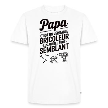 Belle idée cadeau design pour papa bricoleur - T-shirt Premium bio Homme - blanc - Devant - Nico (187cm)