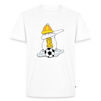 Christmas Snowman Dabbing Football - Men's Premium Organic T-Shirt - white - Front - Nico (187cm)