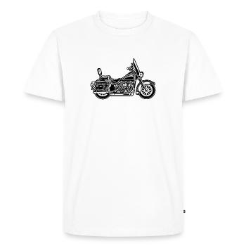 Chopper / moto 06_schwarz blanc - T-shirt Premium bio Homme - blanc - Devant - Nico (187cm)