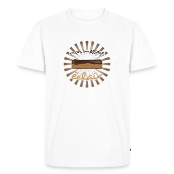 Mon message éclair - T-shirt Premium bio Homme - blanc - Devant - Nico (187cm)