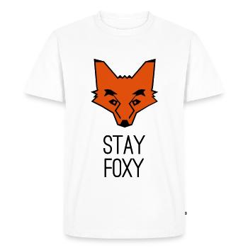 Fuchs stay foxy fox - T-shirt Premium bio Homme - blanc - Devant - Nico (187cm)