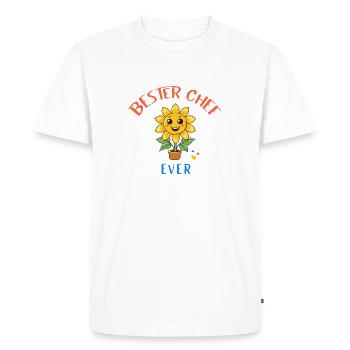 Bester Chef Ever! Sonnenblume personalisierbar - Männer Premium Bio T-Shirt - Weiß - Vorne - Nico (187cm)