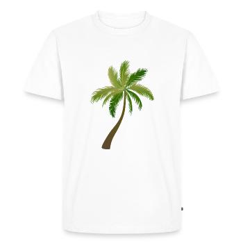 palm tree palm trees 23053 S - Men's Premium Organic T-Shirt - white - Front - Nico (187cm)