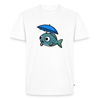 Water Lake Sea Fish Umbrella Rain - Men's Premium Organic T-Shirt - white - Front - Nico (187cm)