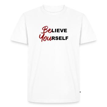 Be Yourself - Men's Premium Organic T-Shirt - white - Front - Nico (187cm)