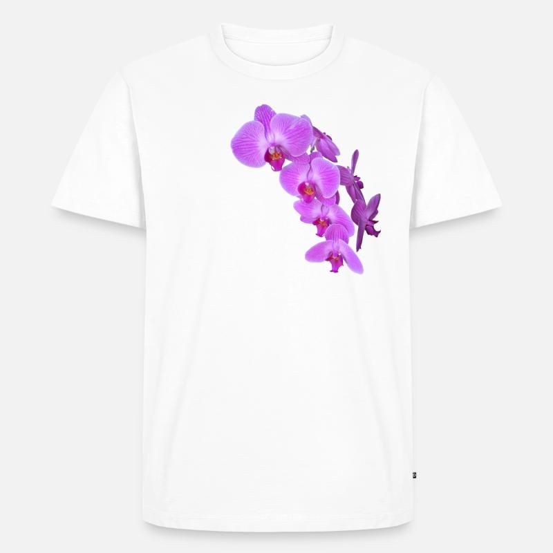 Orchidee - Männer Premium Bio T-Shirt - Weiß