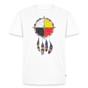 Native Americans Medicine Wheel – Dreamcatcher 2 - Men's Premium Organic T-Shirt - white - Front - Nico (187cm)