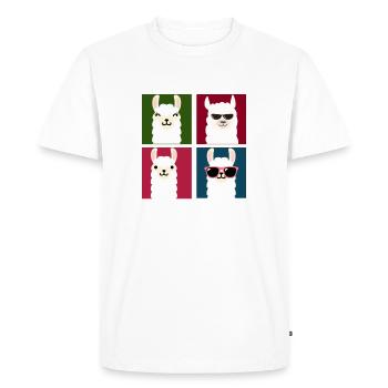 Llamas - Men's Premium Organic T-Shirt - white - Front - Nico (187cm)