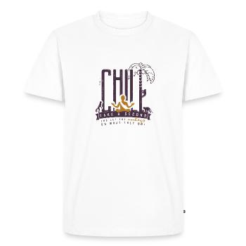 Chill (colored) - Men's Premium Organic T-Shirt - white - Front - Nico (187cm)