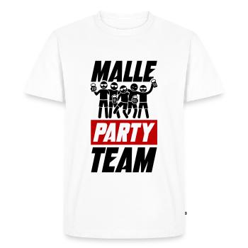 L’équipe Malle Party - T-shirt Premium bio Homme - blanc - Devant - Nico (187cm)