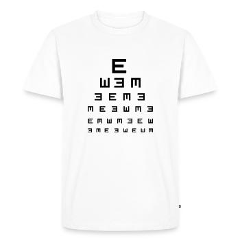Test oculaire - T-shirt Premium bio Homme - blanc - Devant - Nico (187cm)
