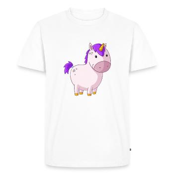 Fat cartoon unicorn - Men's Premium Organic T-Shirt - white - Front - Nico (187cm)