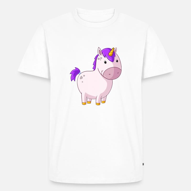 Dickes Comic Einhorn - Männer Premium Bio T-Shirt - Weiß