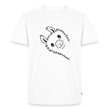 Lama regarde latéral - T-shirt Premium bio Homme - blanc - Devant - Nico (187cm)