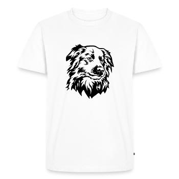 Border Collie Head - Men's Premium Organic T-Shirt - white - Front - Nico (187cm)