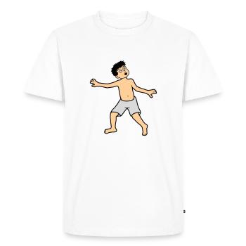 Boy is afraid - Men's Premium Organic T-Shirt - white - Front - Nico (187cm)