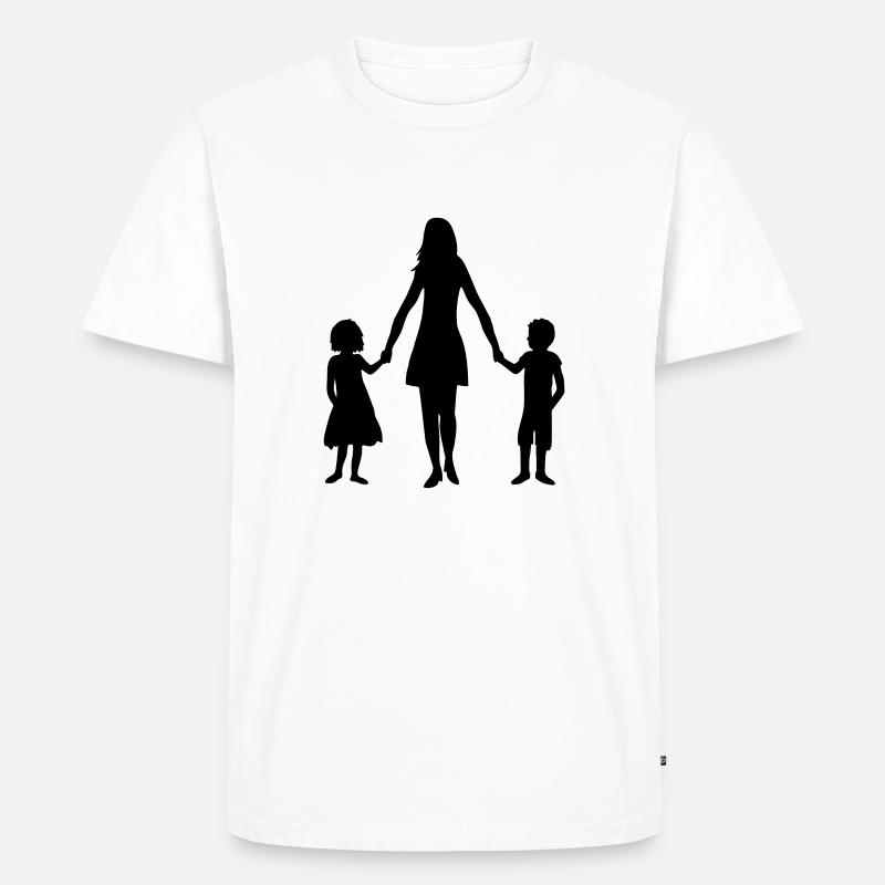 2 Kinder Mama - Männer Premium Bio T-Shirt - Weiß
