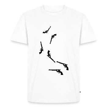 weapon pistol - Men's Premium Organic T-Shirt - white - Front - Nico (187cm)