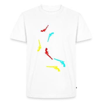 weapon pistol - Men's Premium Organic T-Shirt - white - Front - Nico (187cm)