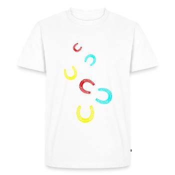 Symbole en fer à cheval - T-shirt Premium bio Homme - blanc - Devant - Nico (187cm)