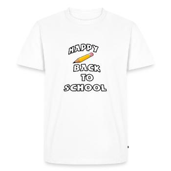Happy back to school// Bonne rentrée des classes - T-shirt Premium bio Homme - blanc - Devant - Nico (187cm)