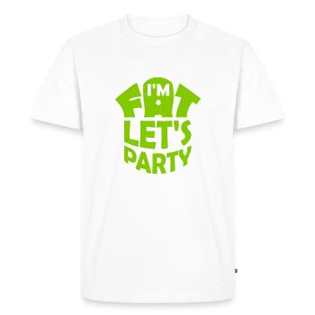 at the fat lets party - Men's Premium Organic T-Shirt - white - Front - Nico (187cm)