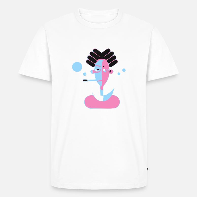 Der Mann mit der Pfeife - Männer Premium Bio T-Shirt - Weiß