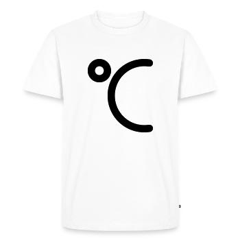 Icône Degrés Celsius à personnaliser - T-shirt Premium bio Homme - blanc - Devant - Nico (187cm)