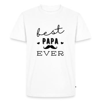 Papa Ultime - Un Clin d'œil aux Papas Inégalables - T-shirt Premium bio Homme - blanc - Devant - Nico (187cm)