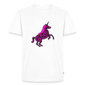 unicorn design 002 - Men's Premium Organic T-Shirt - white - Front - Nico (187cm)